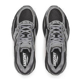 Saucony Progrid Omni 9 silver and black running shoe side view