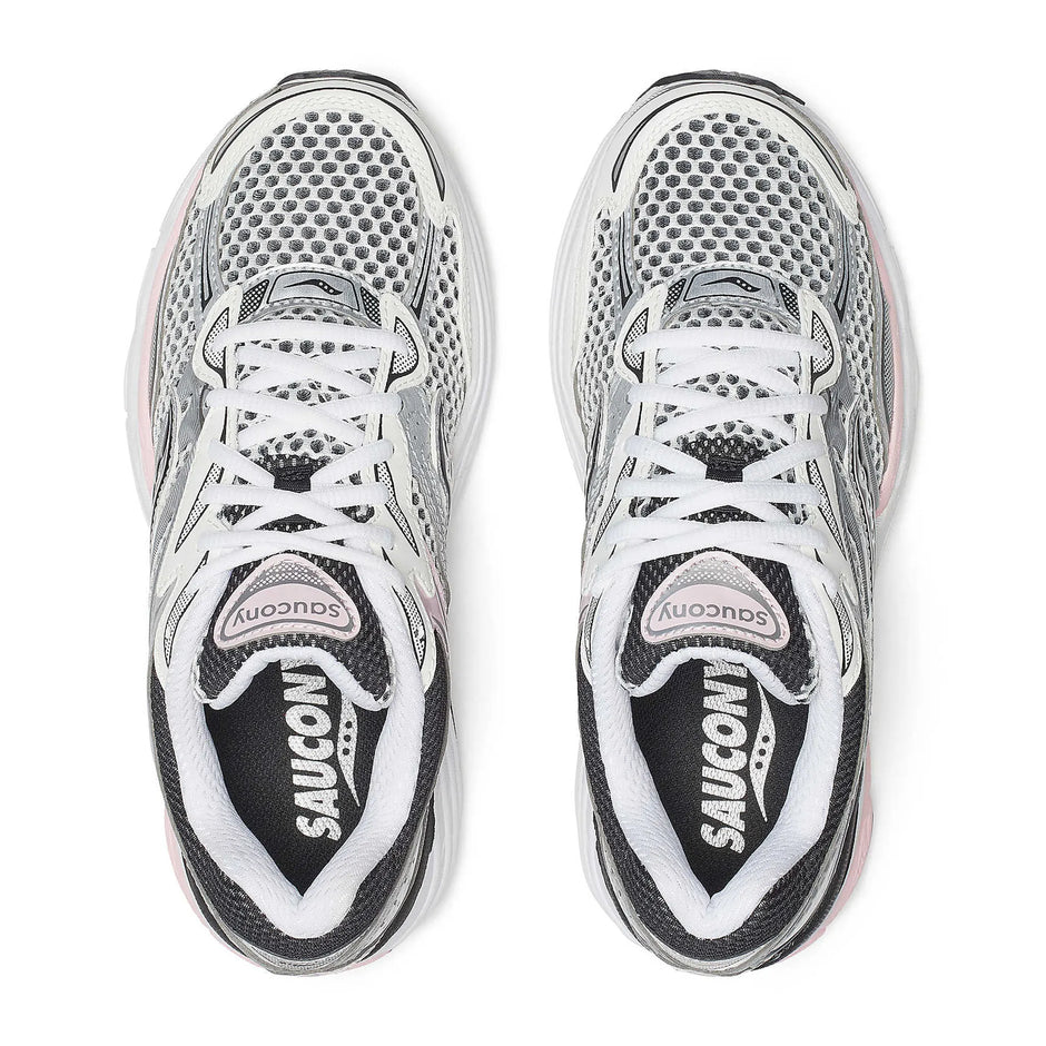 Saucony ProGrid Omni 9 silver pink running shoe side view