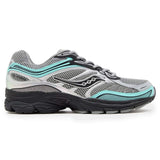 Saucony Progrid Omni 9 running shoe in silver teal and grey colors