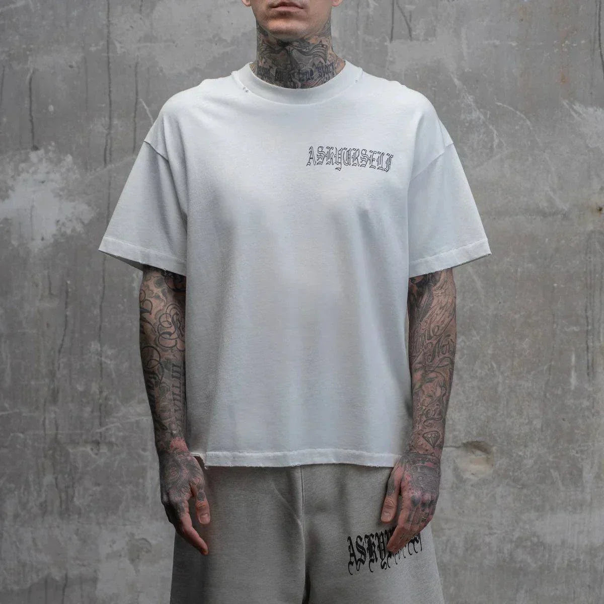 Askyurself vintage white parental t-shirt featuring Acne Studios design