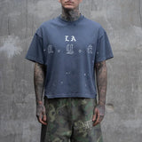 Askyurself LA AYS T-shirt vintage navy blue design