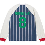 SUPREME STRIPE RAGLAN L/S TOP NAVY