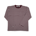 Cherry Location OG Stripe T-Shirt long sleeve striped crew neck in maroon and white