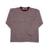 Cherry Location OG Stripe T-Shirt long sleeve striped crew neck in maroon and white