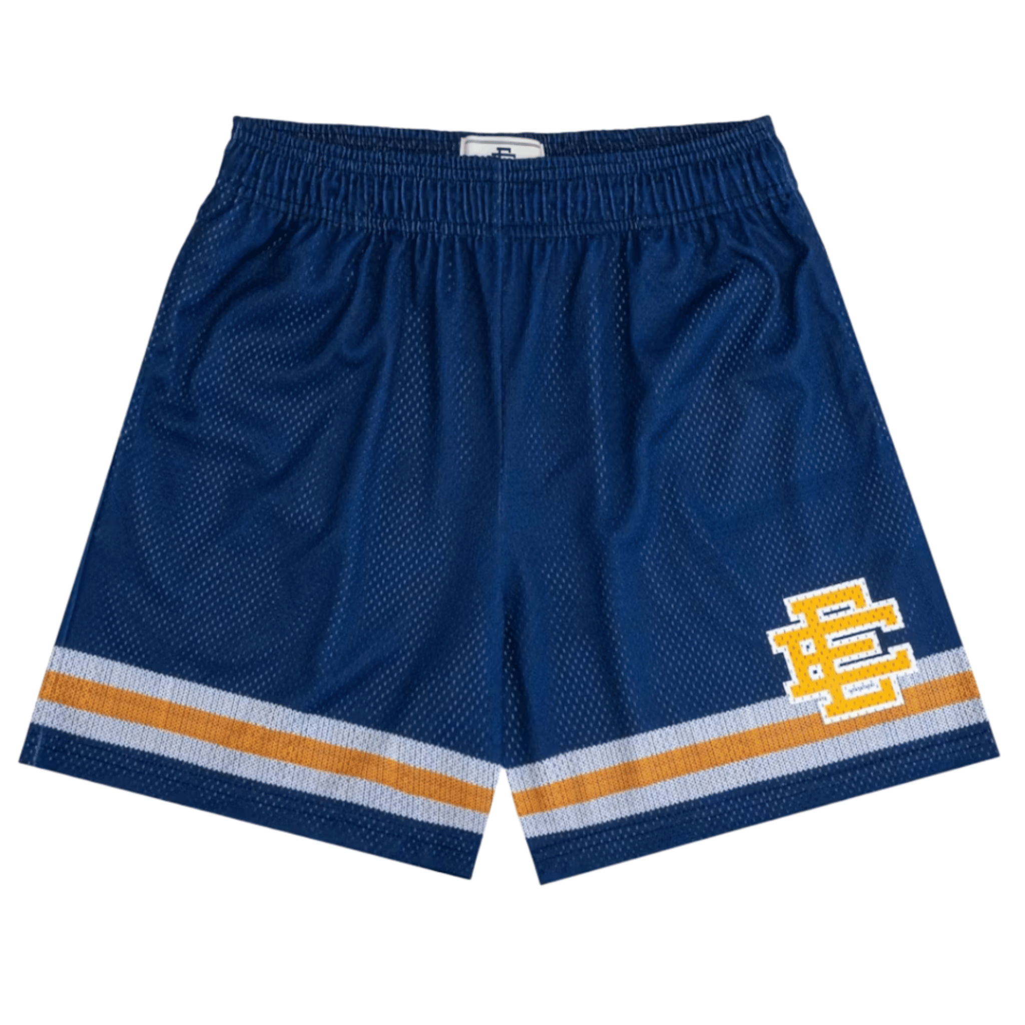 Eric Emanuel EE Stripe Short in navy and yellow colors