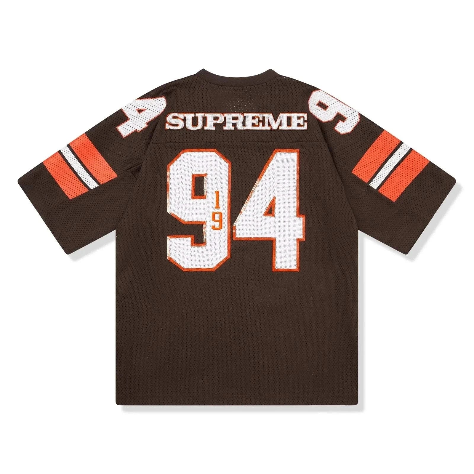 Supreme Sequin Football Jersey Brown FW25 stylish sportswear