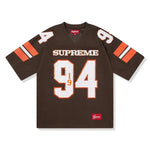 Supreme Sequin Football Jersey Brown FW25 stylish sportswear design