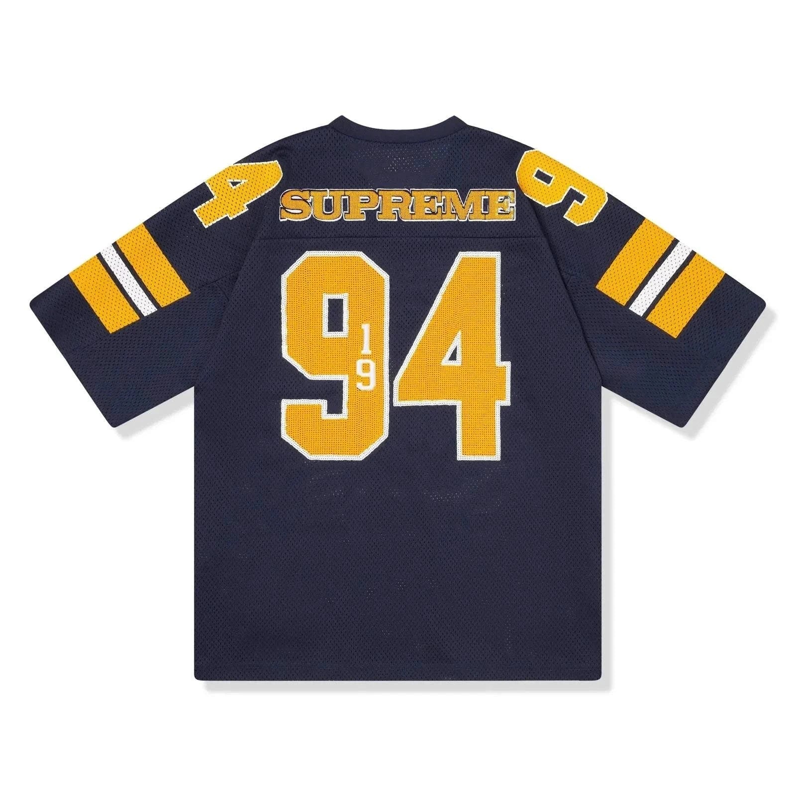 Supreme Sequin Football Jersey Navy (FW25) - Sporty & Stylish – 1LUX Supreme Sequin Football Jersey Navy (FW25) - Sporty & Stylish – 1LUX
