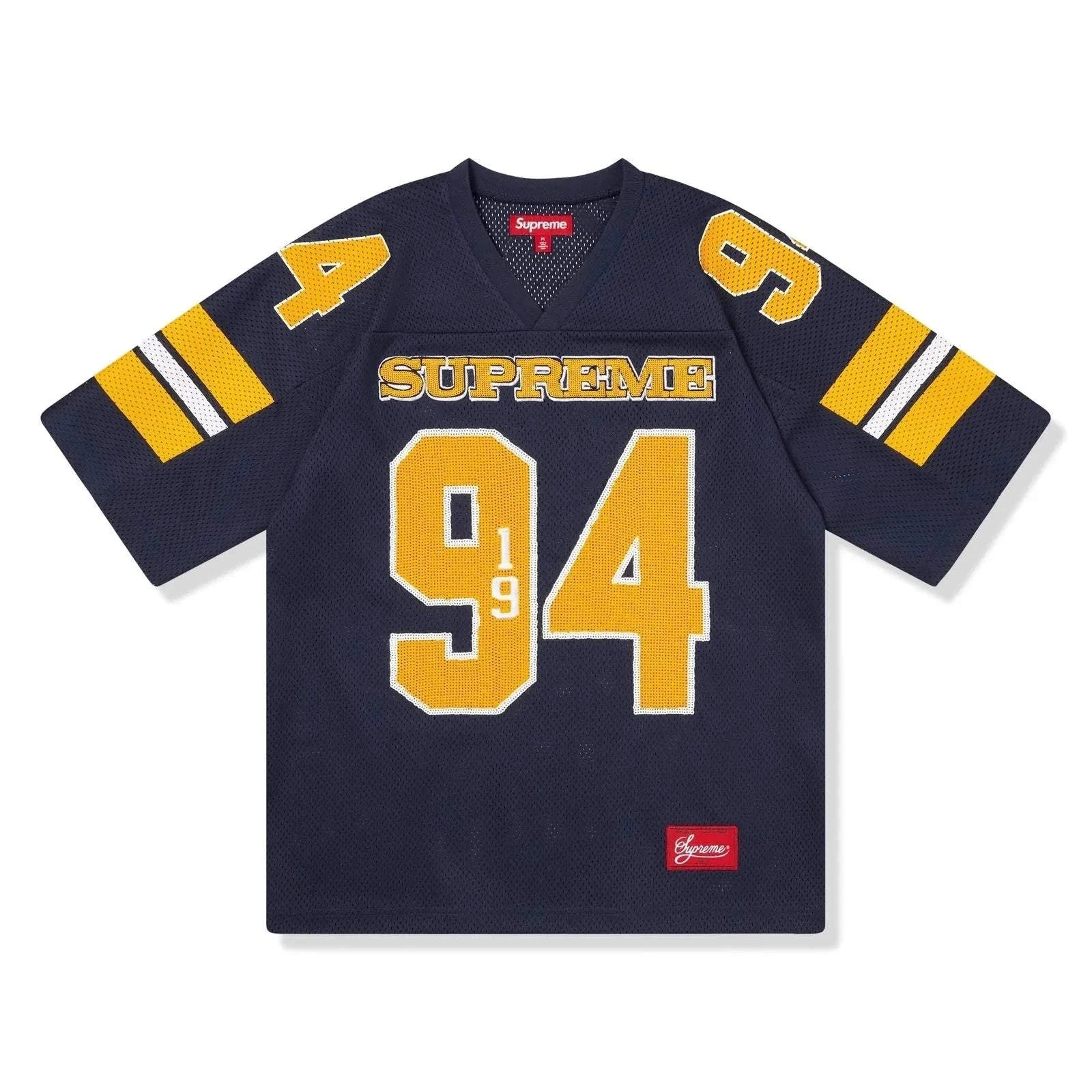 Supreme Sequin navy football jersey with sequins FW25 collection