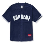 Supreme Ultrasuede Mesh navy blue baseball jersey