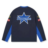 Supreme x Vanson L/S Navy Top SS26 with logo detailing