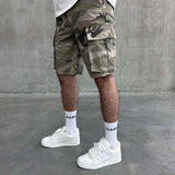 Siarr camo shorts green with cargo pockets and belt loops in regular fit