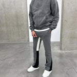 Siarr Zip Hoodie dark grey full zip cotton hoodie with kangaroo pocket and puff print logo