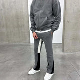 Siarr Zip Hoodie dark grey full zip cotton hoodie with kangaroo pocket and puff print logo