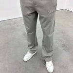 Siarr Puff Joggers in dove grey with regular fit, straight leg, elastic waistband, and multiple pockets