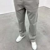 Siarr Puff Joggers in dove grey with regular fit, straight leg, elastic waistband, and multiple pockets