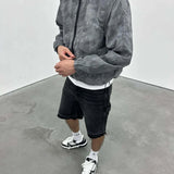 Siarr Venetian Windbreaker grey relaxed fit water repellent nylon jacket with hood and side slit pockets