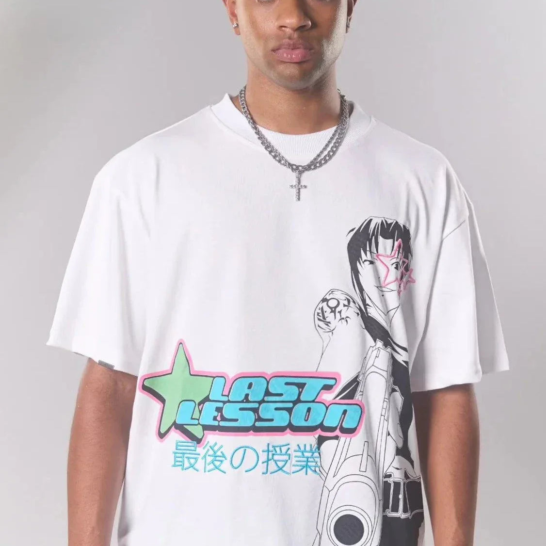 Last Lesson Tokyo T-shirt with anime graphic design.
