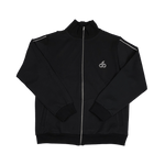 Cherry Location black tracksuit jacket with zipper and cherry logo on chest