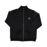 Cherry Location black tracksuit jacket with zipper and cherry logo on chest