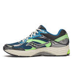 Saucony ProGrid Omni 9 running shoe in grey and slime colors