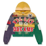 Vale Forever Collage Mardi Gras zip-up hoodie with vibrant design