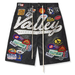 Vale Forever 1980s black shorts with valley dreams design