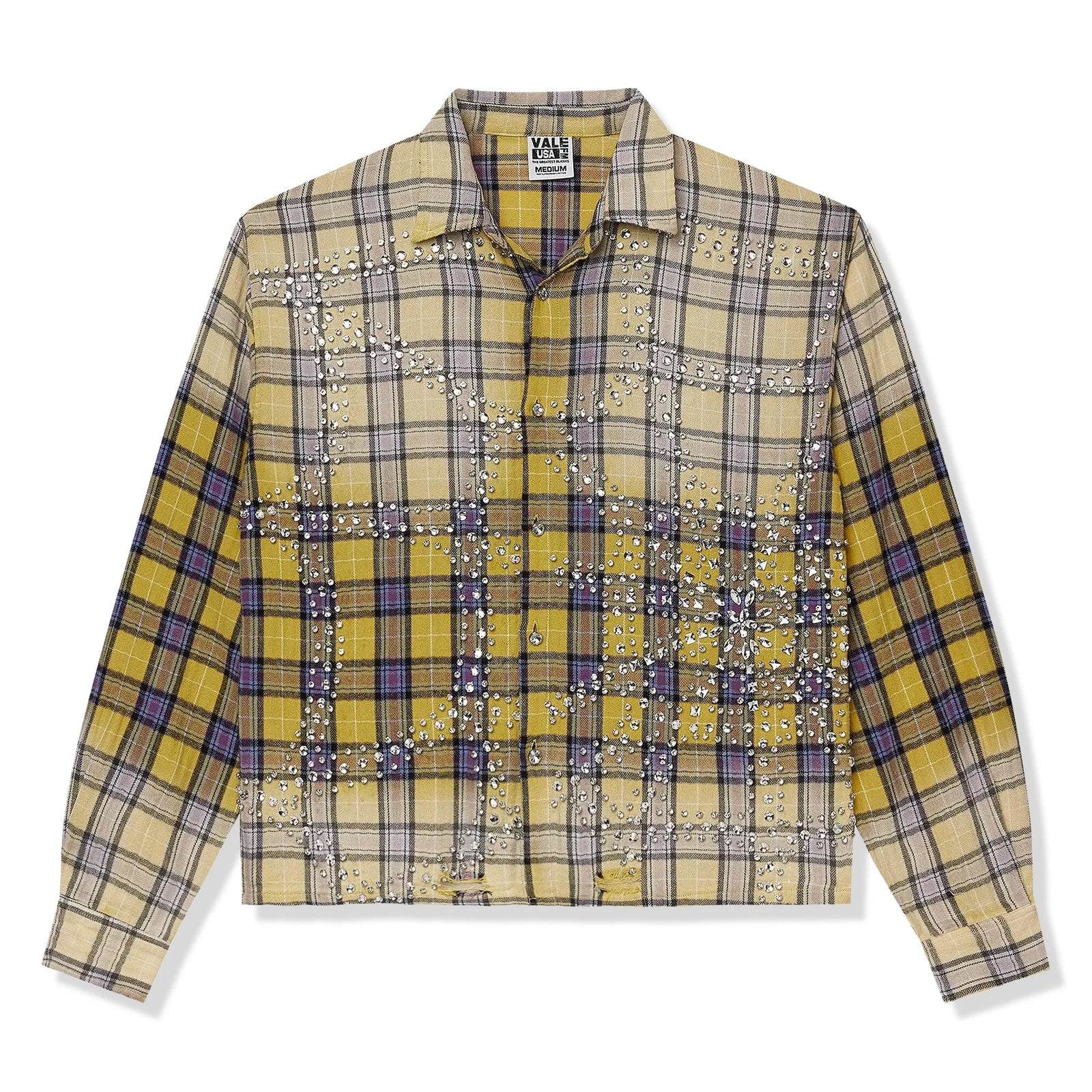 Vale Forever Valley Dreams Lemonhead flannel shirt with yellow and green plaid pattern