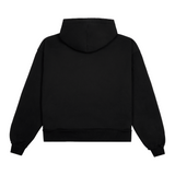 Black Saint Mind Wavy Zip Up Hoodie with metallic logo and reversed seam design