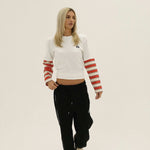 White layered tee with cherry location design