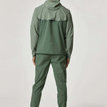 Reprimo Xcelerate Windbreaker in Sage/Botanical, back view.