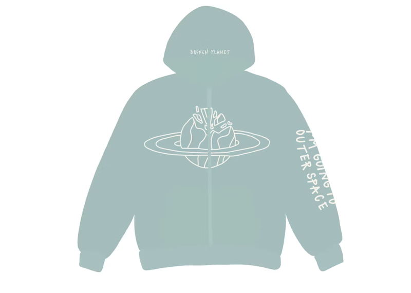 Broken Planet I'm Going To Outer Space Arctic Zip-Up Hoodie with unique design.