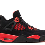 Air Jordan 4 Retro GS Red Thunder sneaker with black and red design.