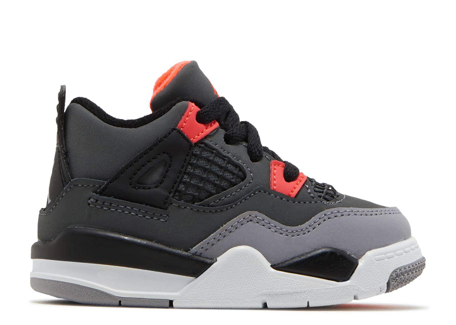 Air Jordan 4 Retro TD Infrared sneaker in grey and red.