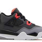 Air Jordan 4 Retro TD Infrared sneaker in grey and red.