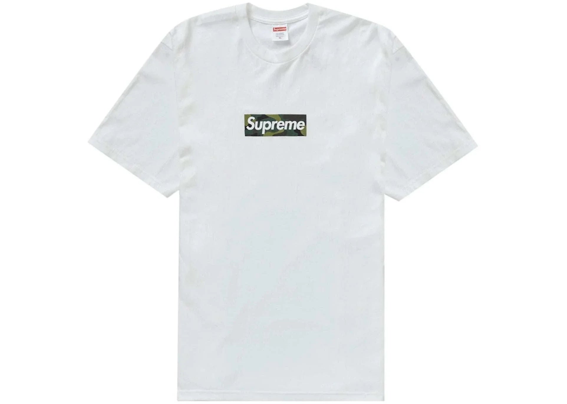 Supreme Box Logo Tee FW23 in white displaying iconic logo.