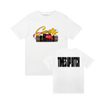 Corteiz Time Bomb T-shirt with explosive graphic and text on back.