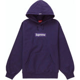 Supreme Box Logo Hooded Sweatshirt FW23 in dark purple.