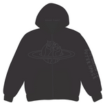 Broken Planet "I'm Going To Outer Space" Onyx Hoodie displaying space-themed design.