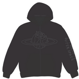Broken Planet "I'm Going To Outer Space" Onyx Hoodie displaying space-themed design.