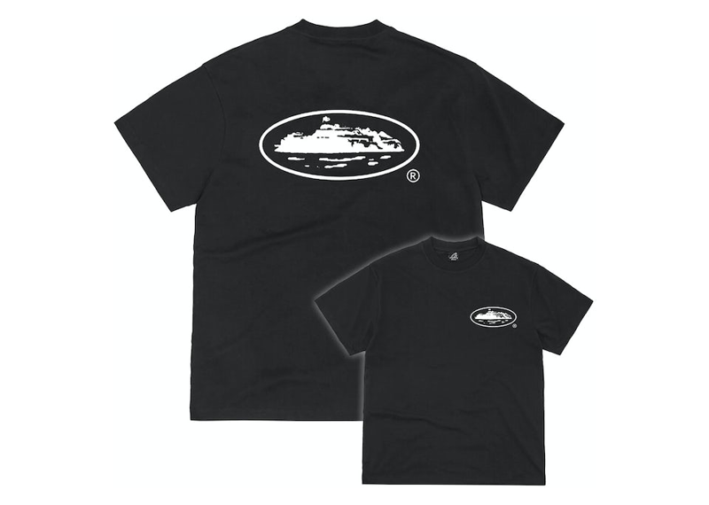 CORTEIZ OG Island Logo T-Shirt, black with white island design on the back.