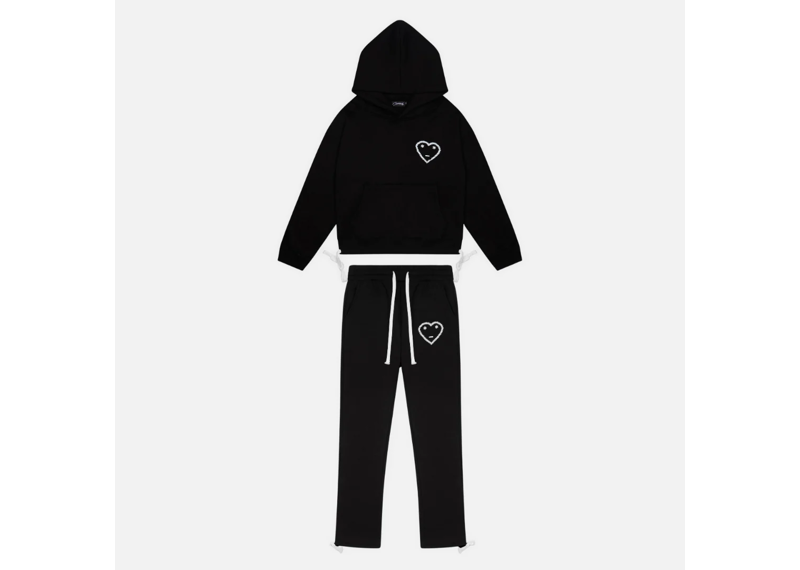Carsicko Signature Tracksuit in black with heart design, featuring hoodie and pants.