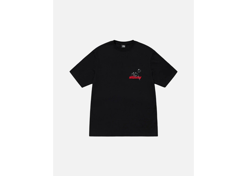 Stussy 8 Ball Apocalypse T-shirt in black with logo graphic.