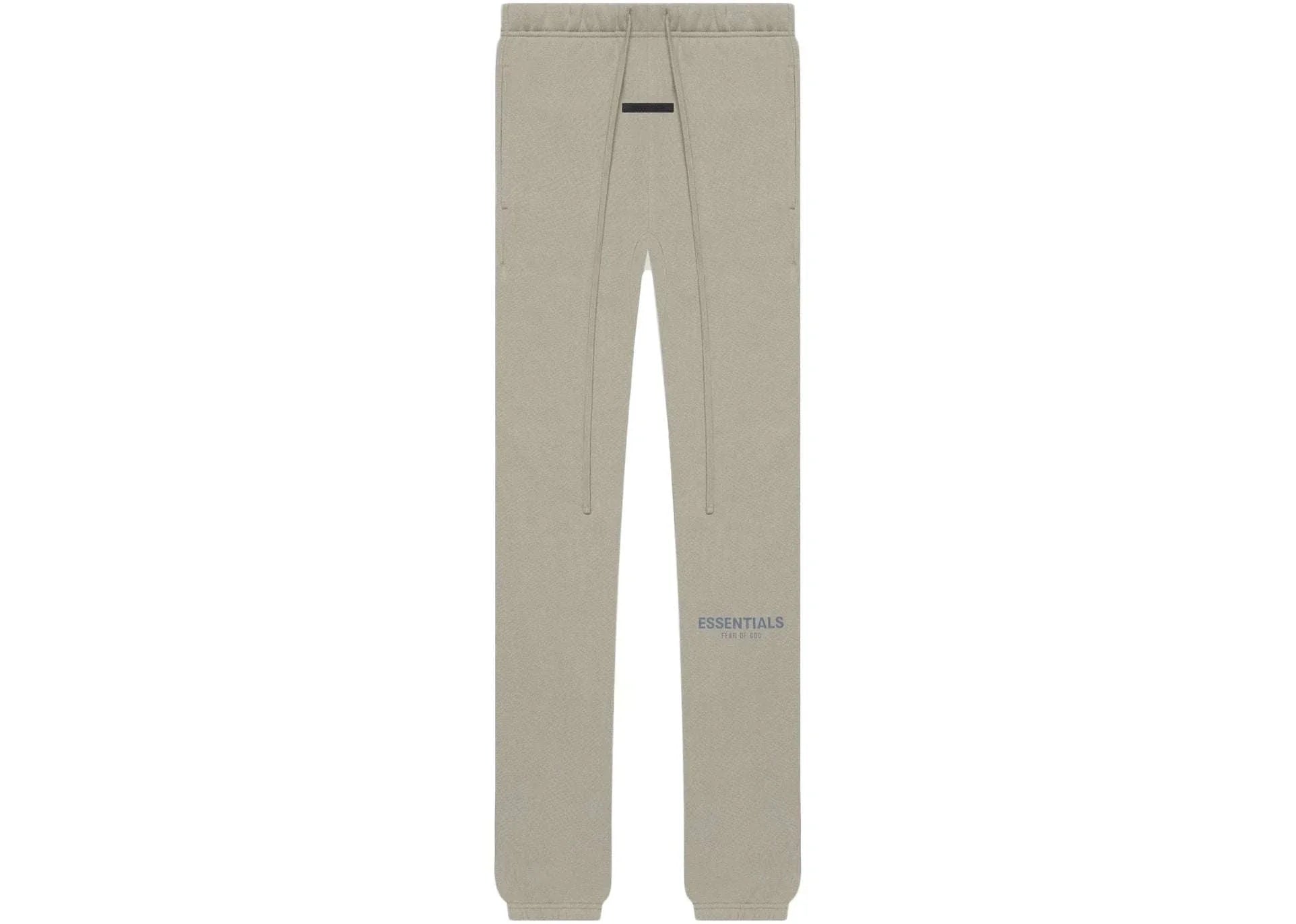 Fear of God Essentials Moss Sweatpants SS21 in light green color.