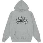 Gray Corteiz 5 Starz Alcatraz Hoodie with star design.