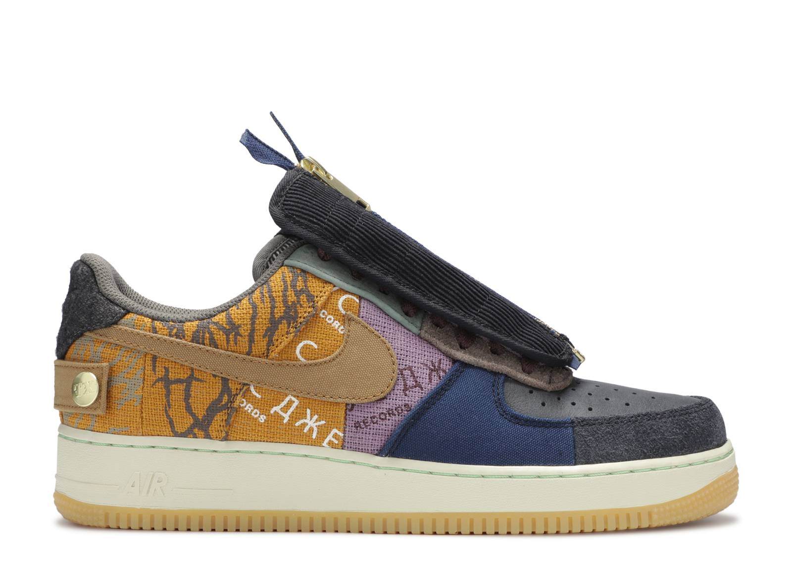 Travis Scott x Air Force 1 Low Cactus Jack sneaker in multi-color design.