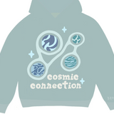 Broken Planet Cosmic Connection Hoodie with abstract cosmic design.