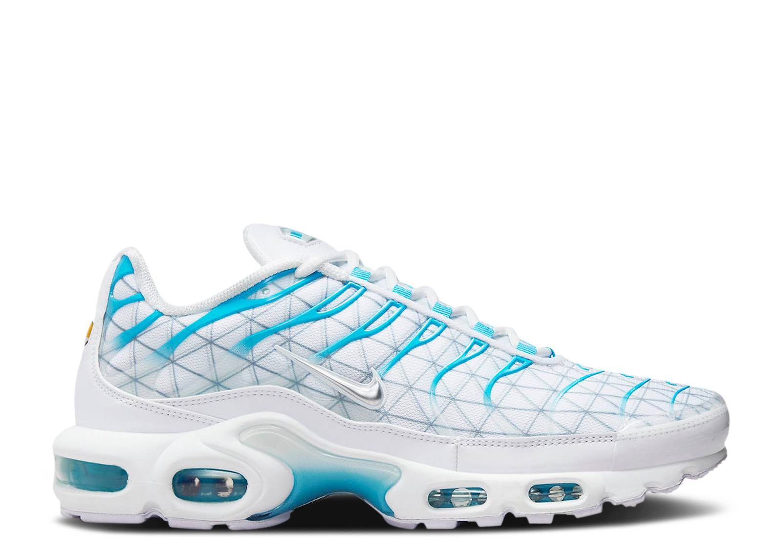 Air Max Plus Marseille sneaker with blue and white gradient design.