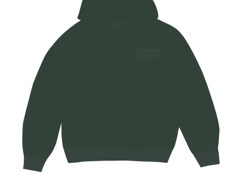 Broken Planet Market Basic Hoodie in Emerald Green.