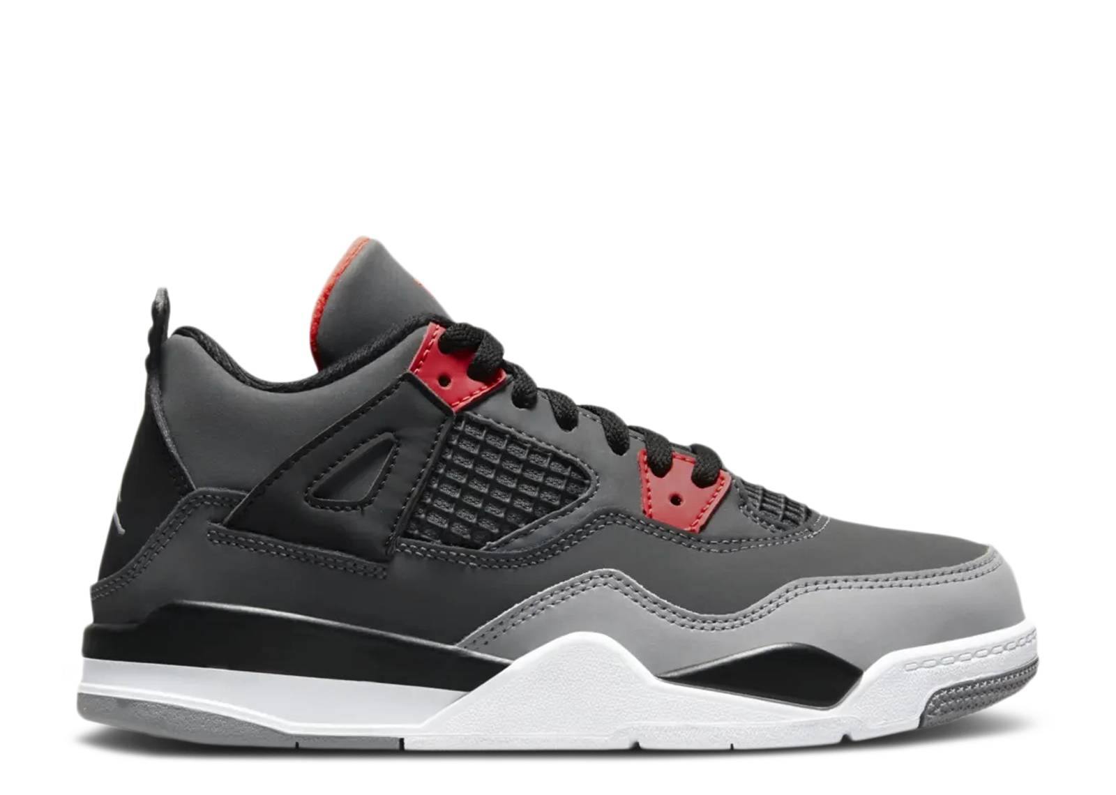 Air Jordan 4 Retro PS Infrared sneaker, side view.